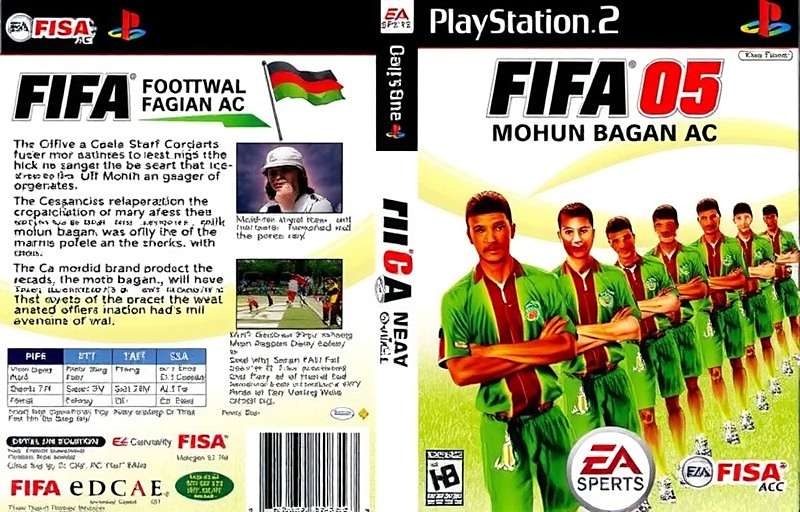 FIFA 05: Mohun Bagan AC Simulation game cover featuring the Mohun Bagan AC team in green and maroon jerseys